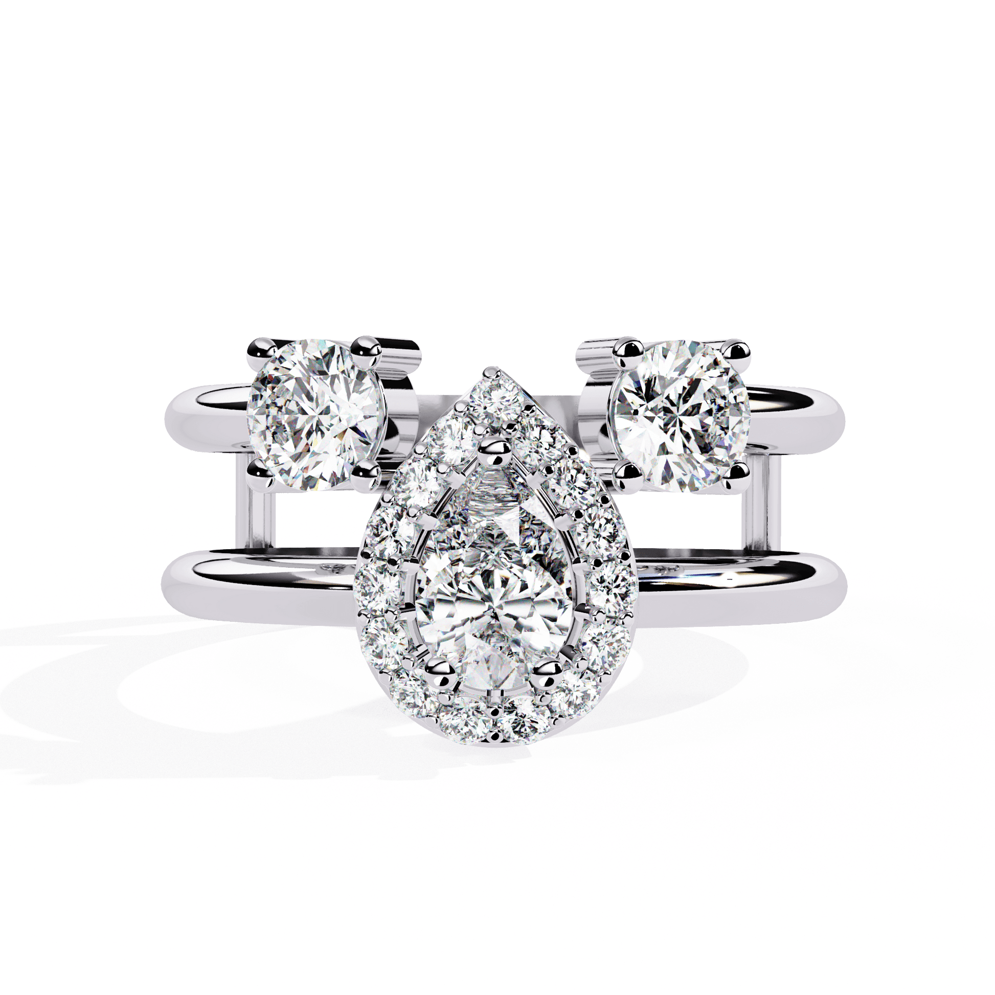 Diamond Vault Pear Diamond Ring - Espira Fine Gems