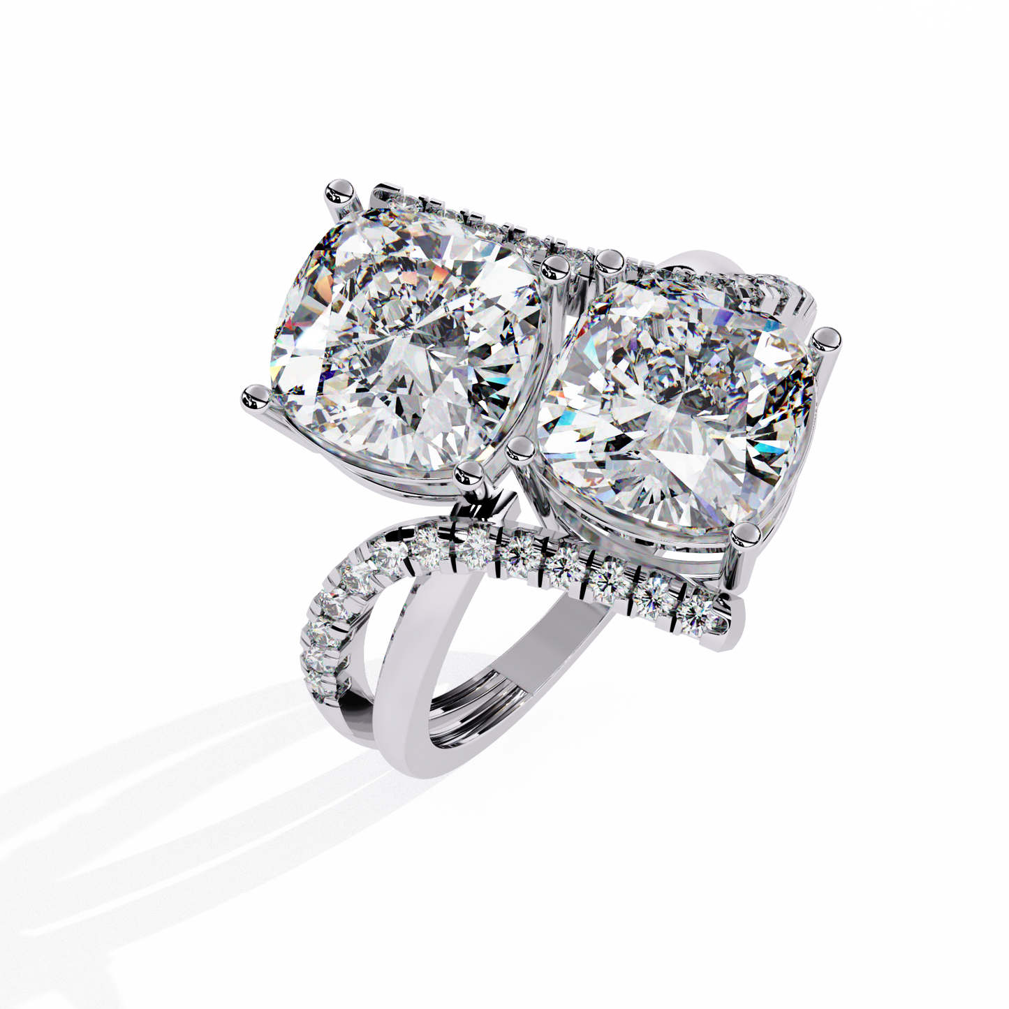 eternal duo cushion diamond ring