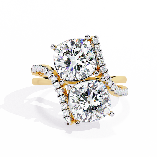 Eternal Duo Cushion Diamond Ring