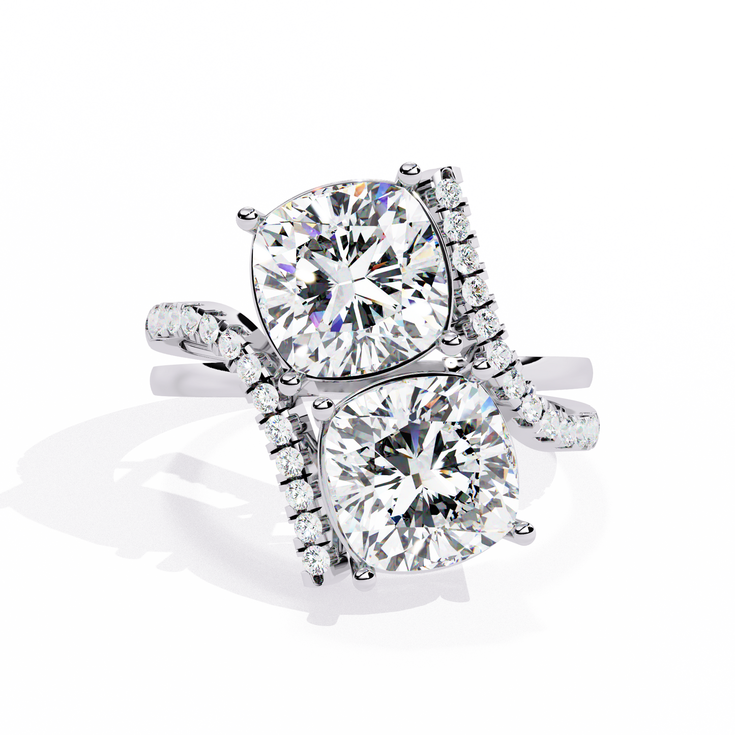 eternal duo cushion diamond ring