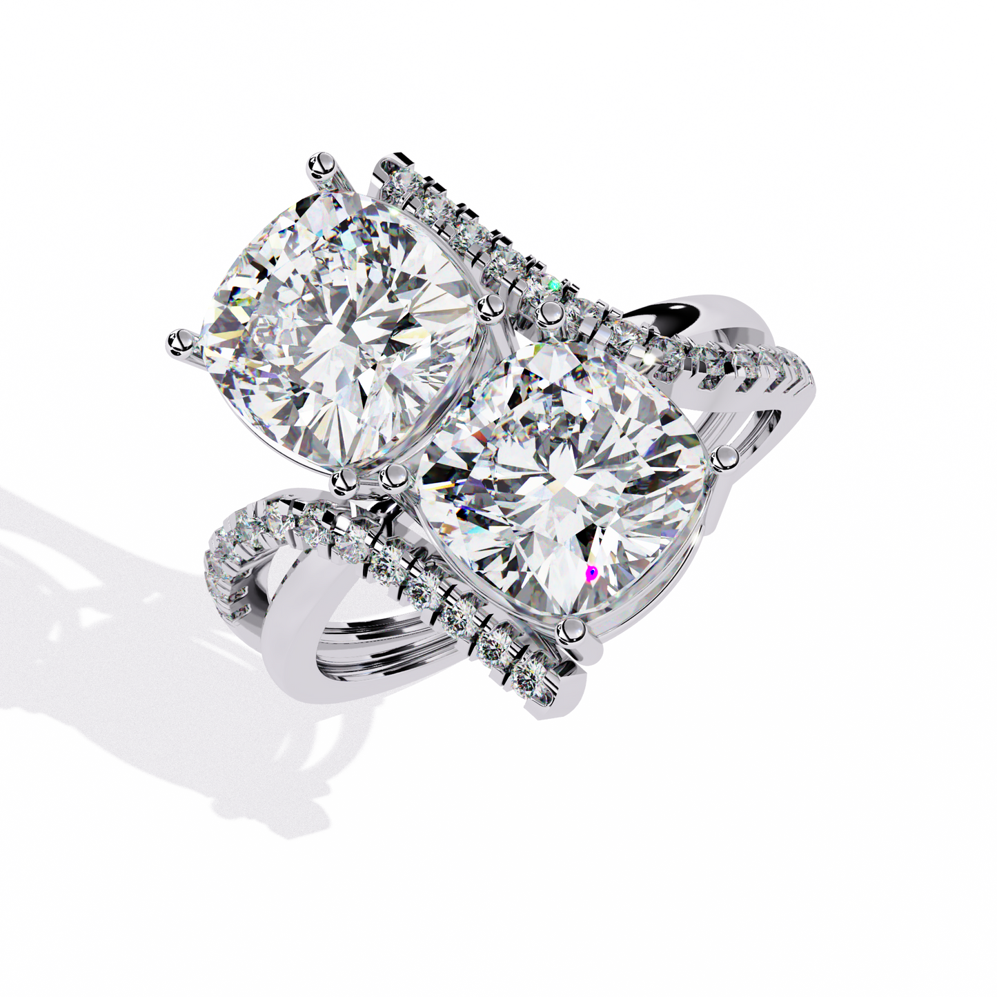 eternal duo cushion diamond ring