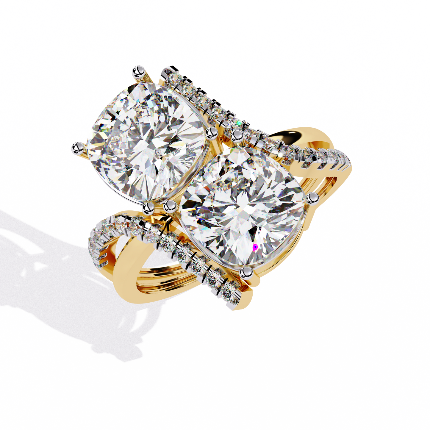 eternal duo cushion diamond ring