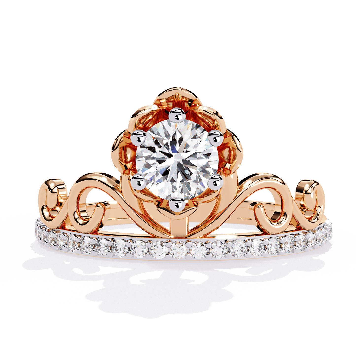 enchanted blossom round diamond ring - espira fine gems