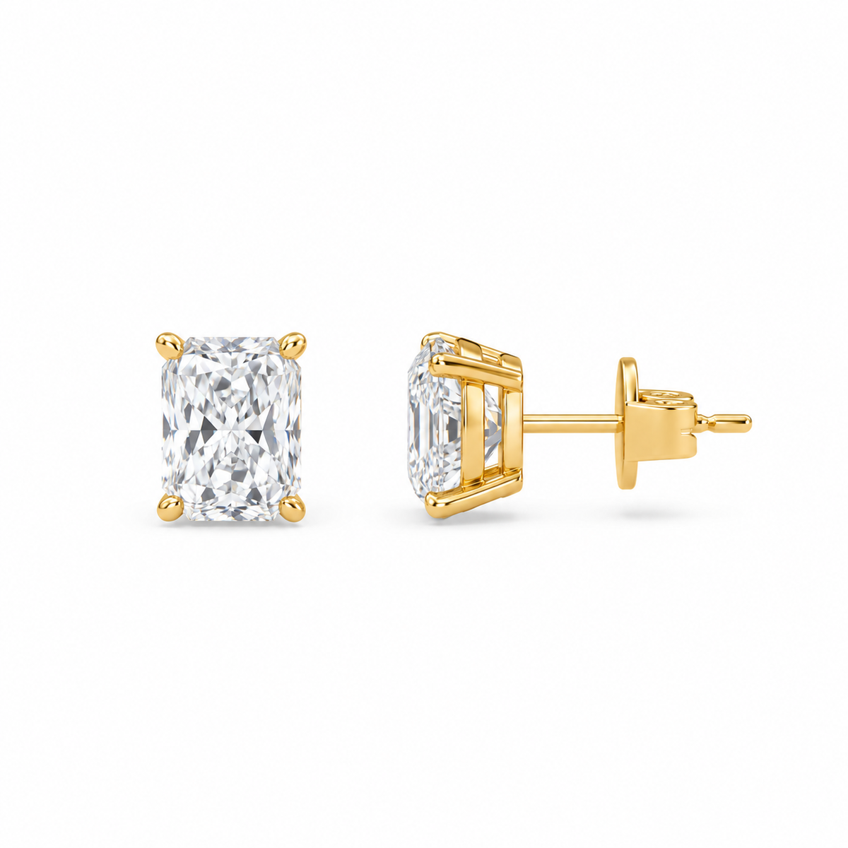 boucle d'oreille liberty en diamant rond 2 carats (1+1)