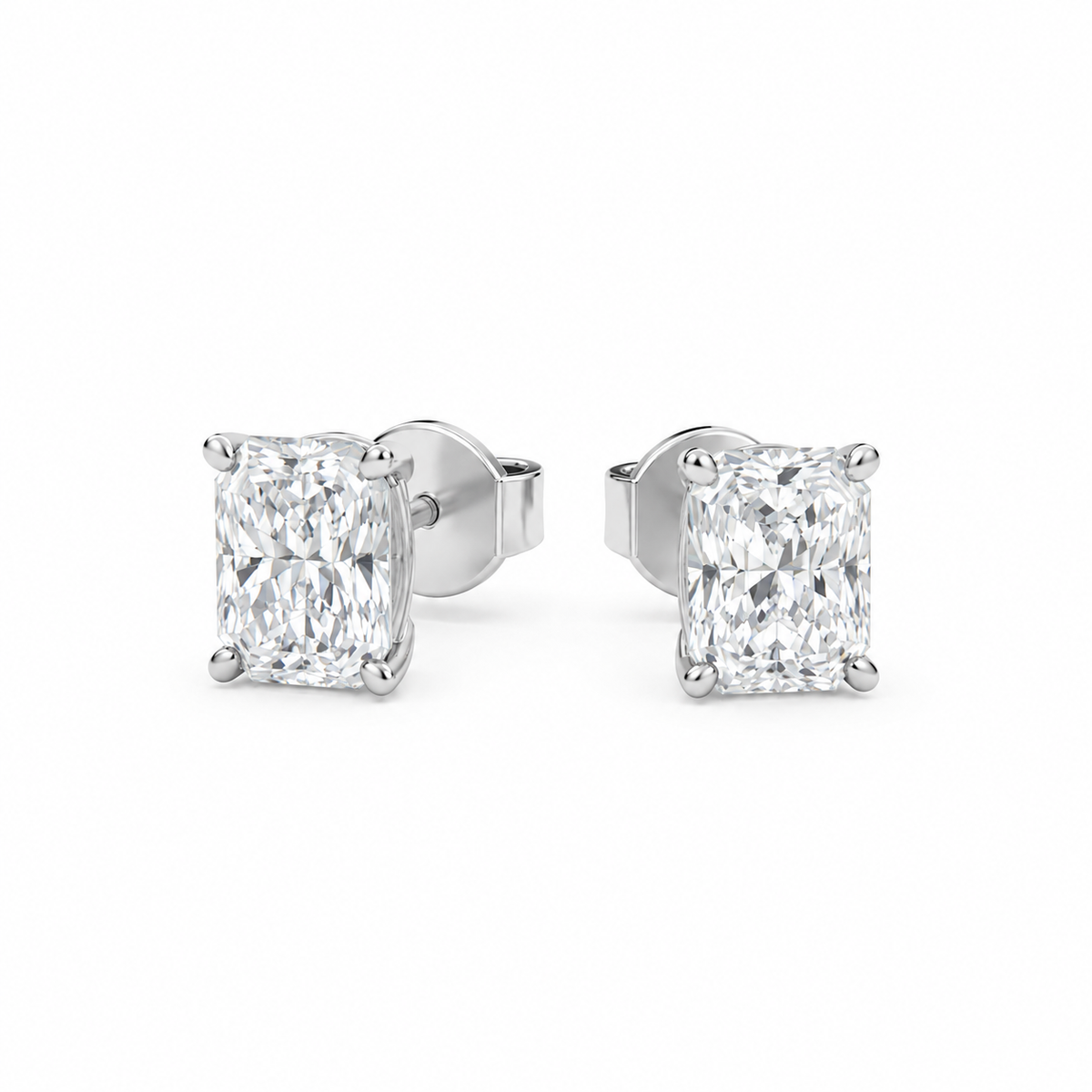 boucle d'oreille liberty en diamant rond 2 carats (1+1)