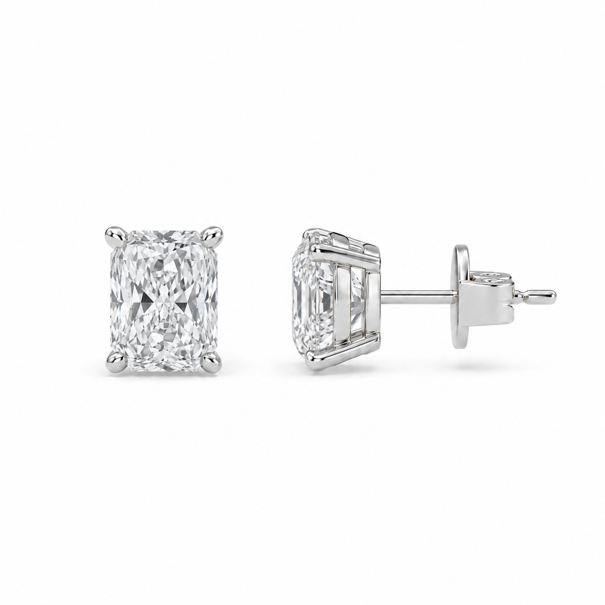 boucle d'oreille liberty en diamant rond 2 carats (1+1)