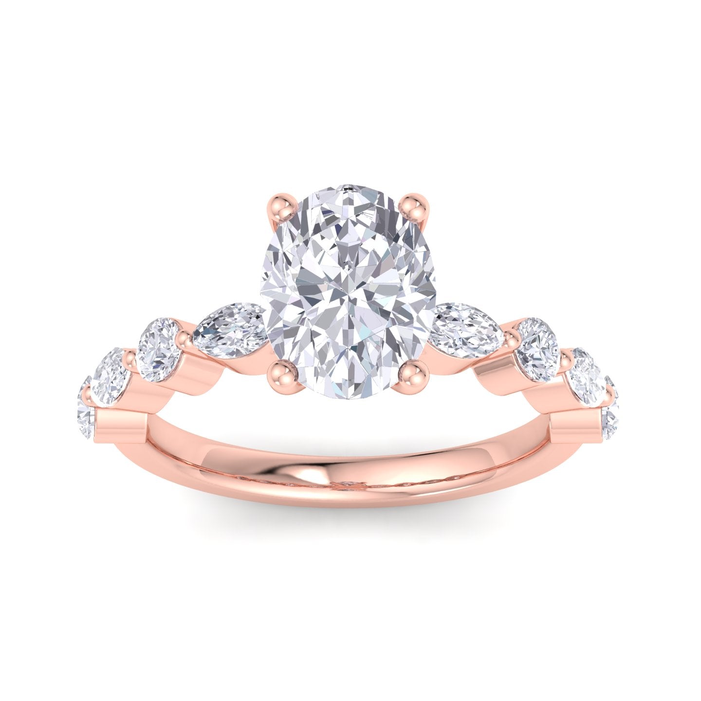 florence oval diamond ring