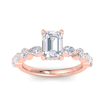 Florence Plus Emerald Diamond Ring