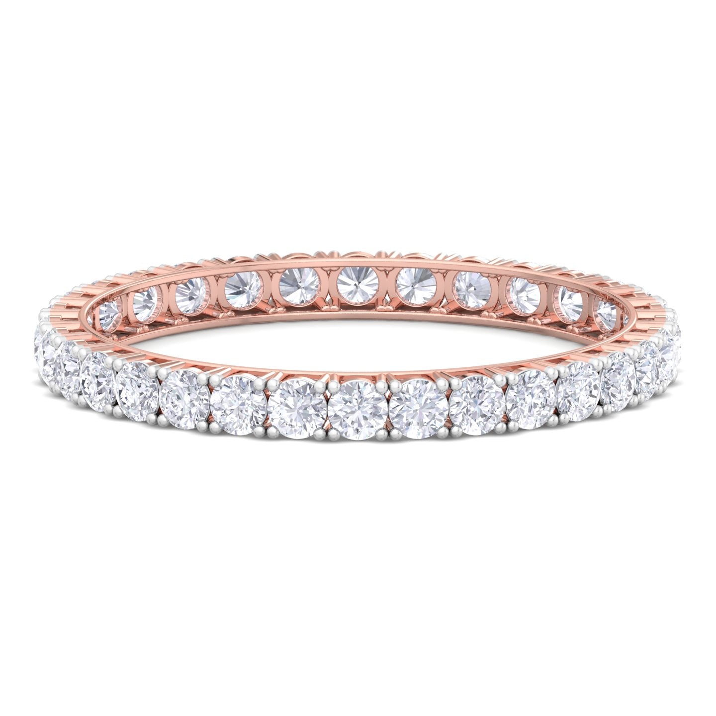 1 carat round cut lab grown diamond bangle