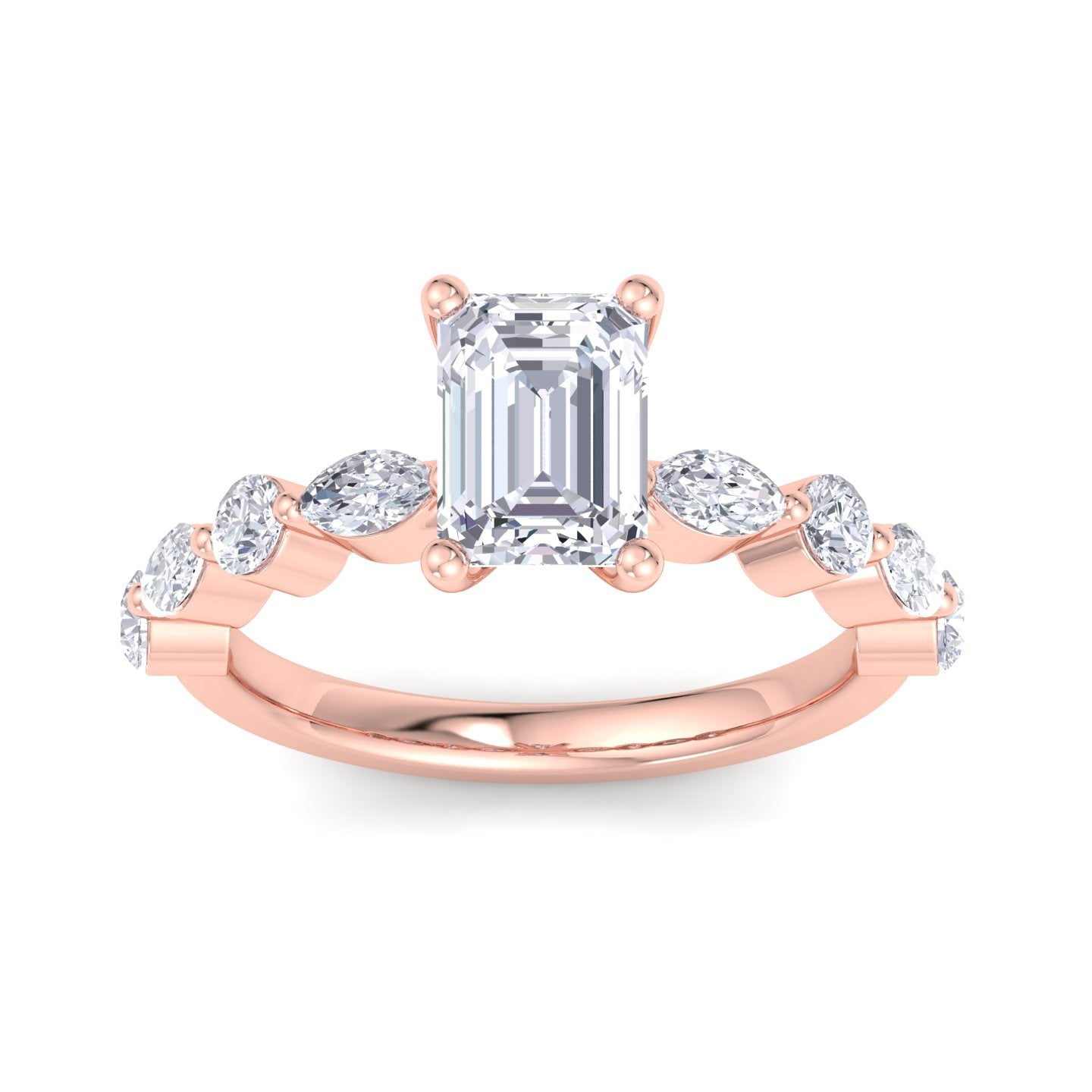florence emerald diamond ring