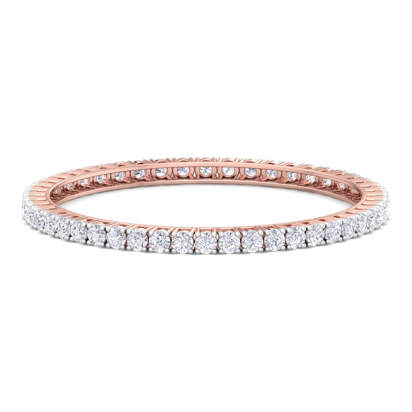 25 pointer round cut lab grown diamond bangle