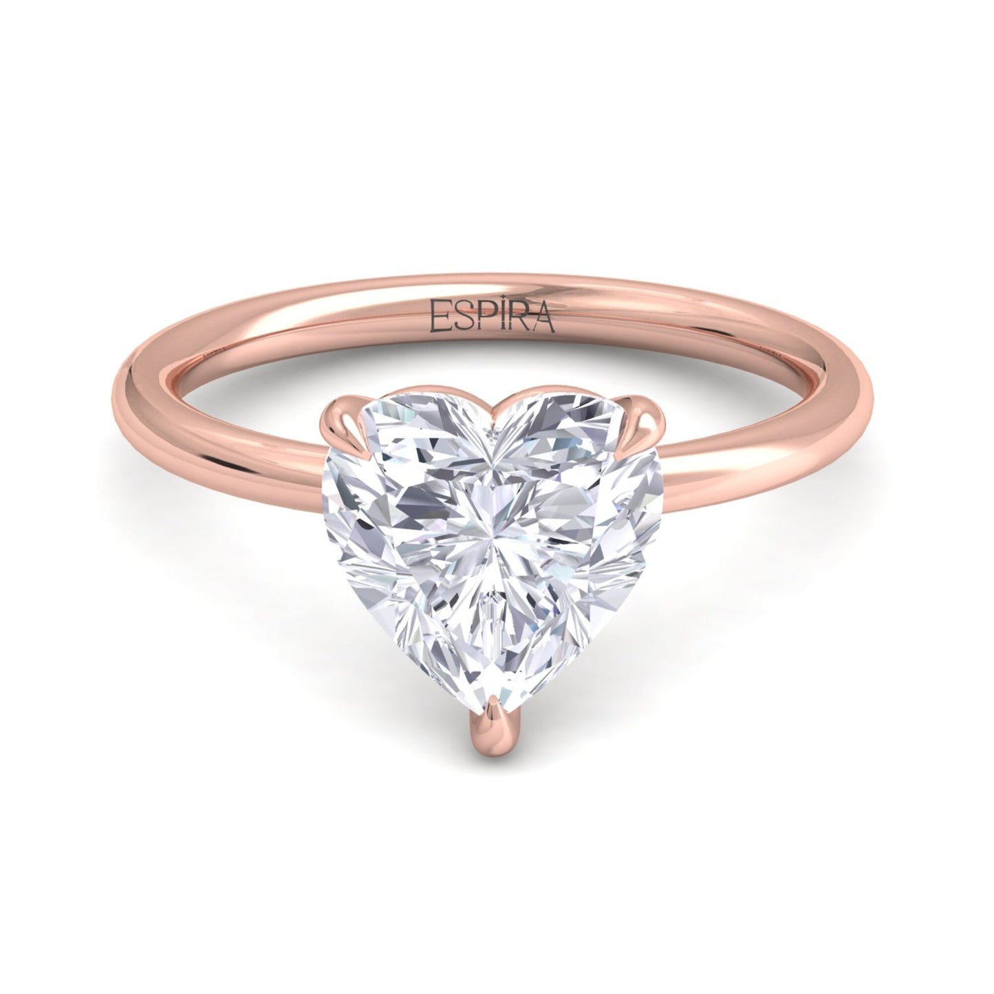 bague liberty en diamant 3 carats en forme de cœur