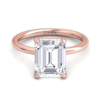 Bague Liberty avec diamant émeraude 4 carats