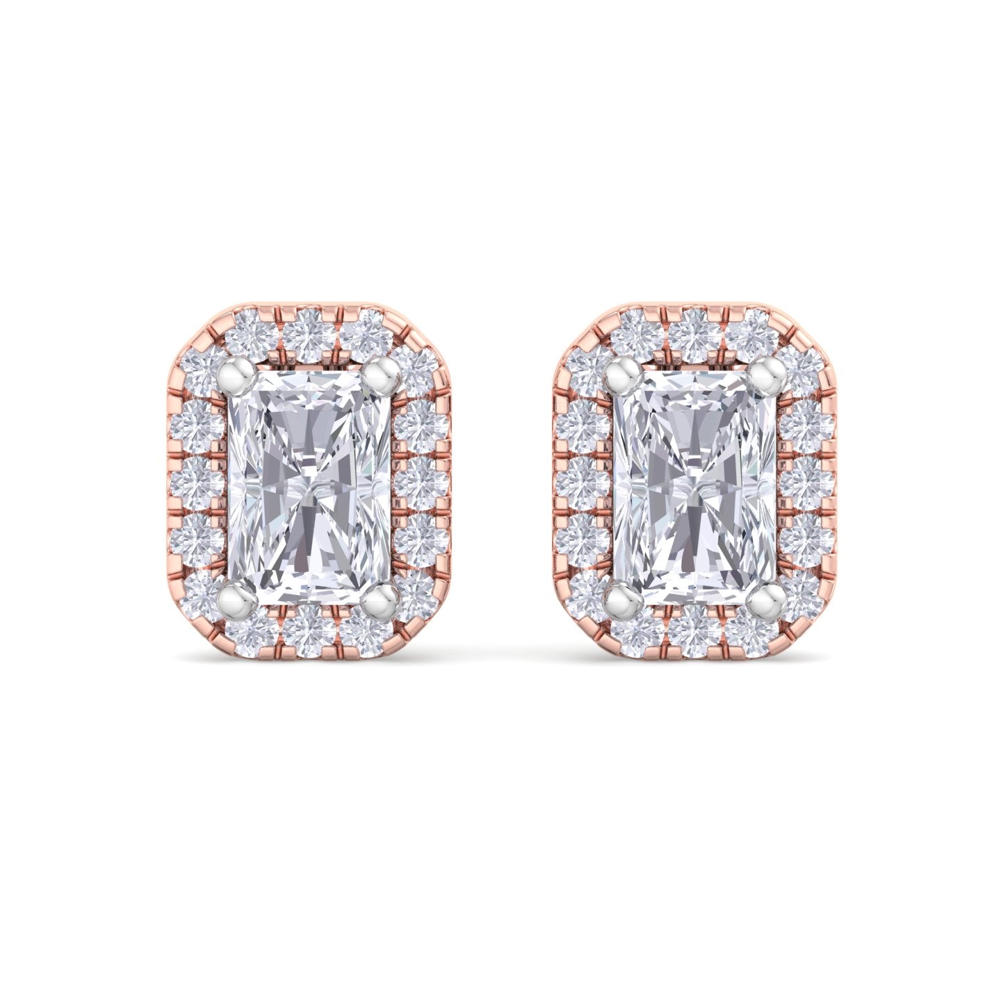 detachable radiant solitaire earrings