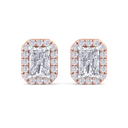 Detachable Radiant Solitaire Earrings