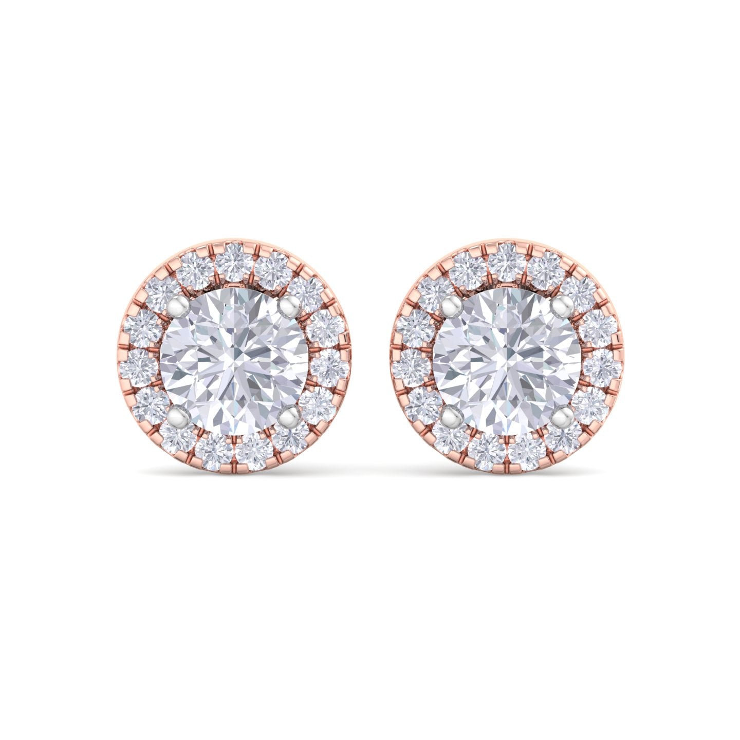 detachable round solitaire earrings