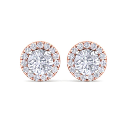 Detachable Round Solitaire Earrings