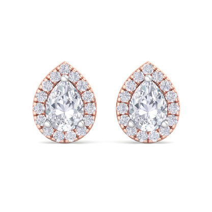 Detachable Pear Solitaire Earrings