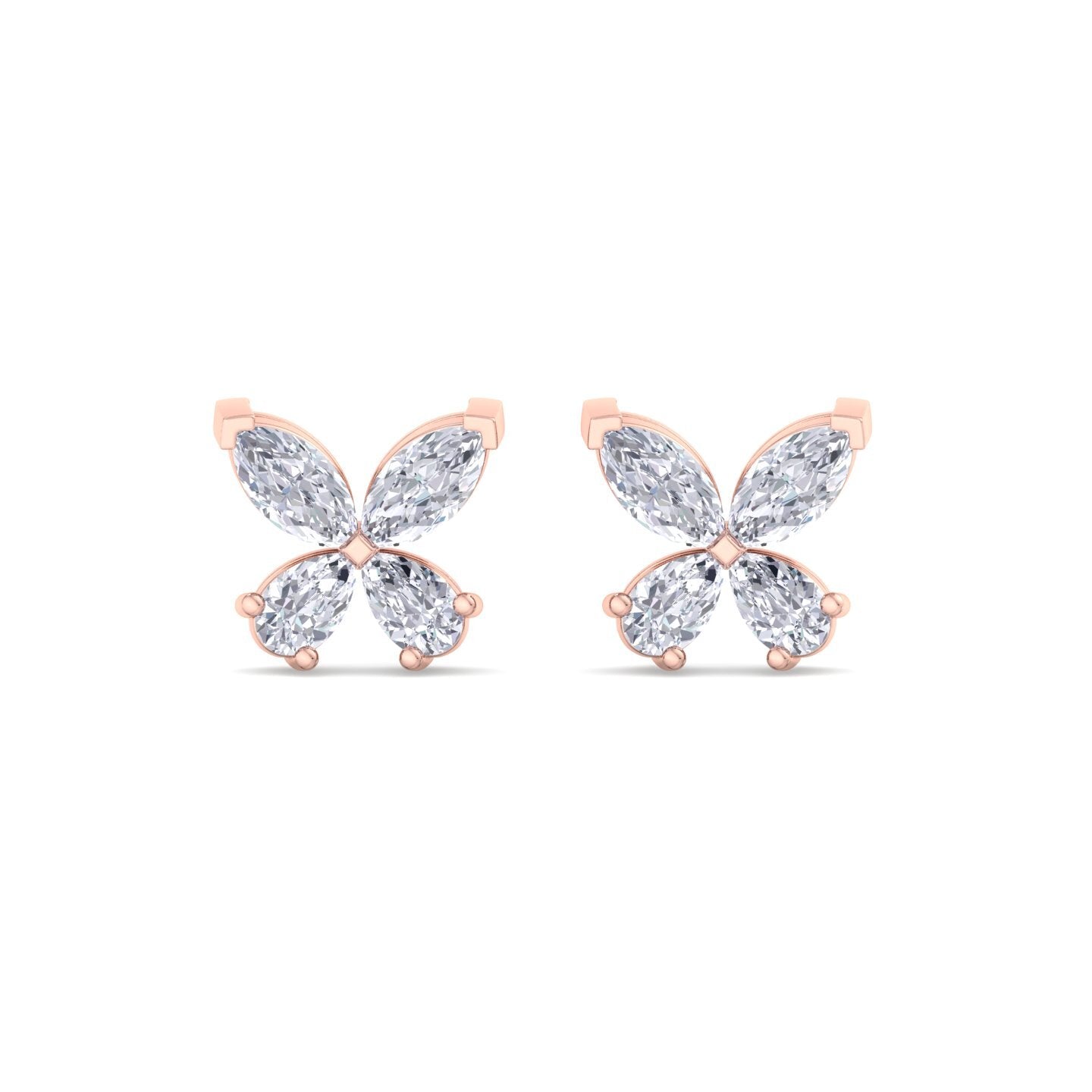 butterfly bloom diamond stud earrings