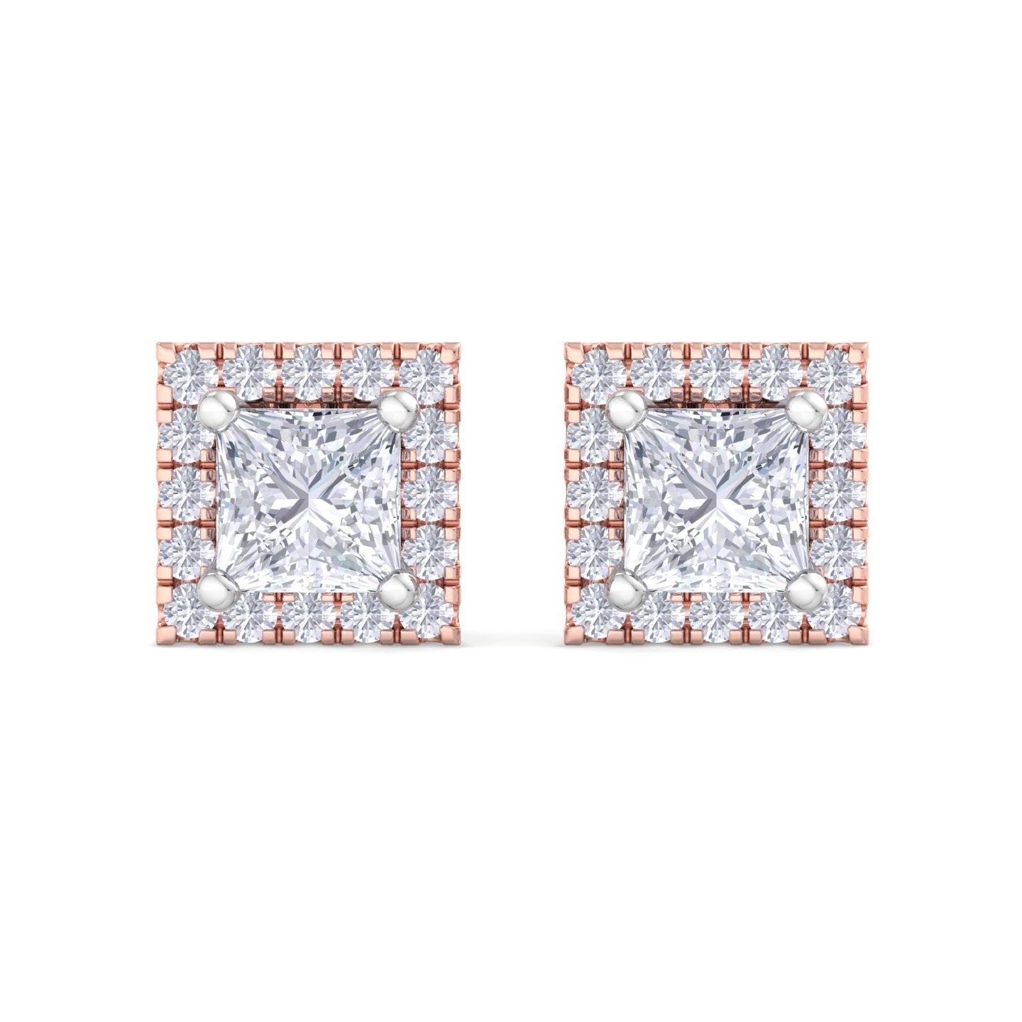 detachable princess solitaire earrings