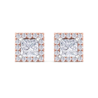 Detachable Princess Solitaire Earrings