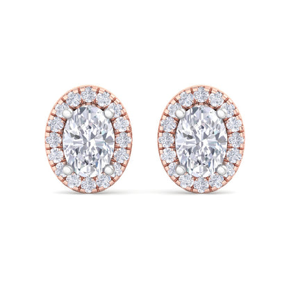 Detachable Oval Solitaire Earrings