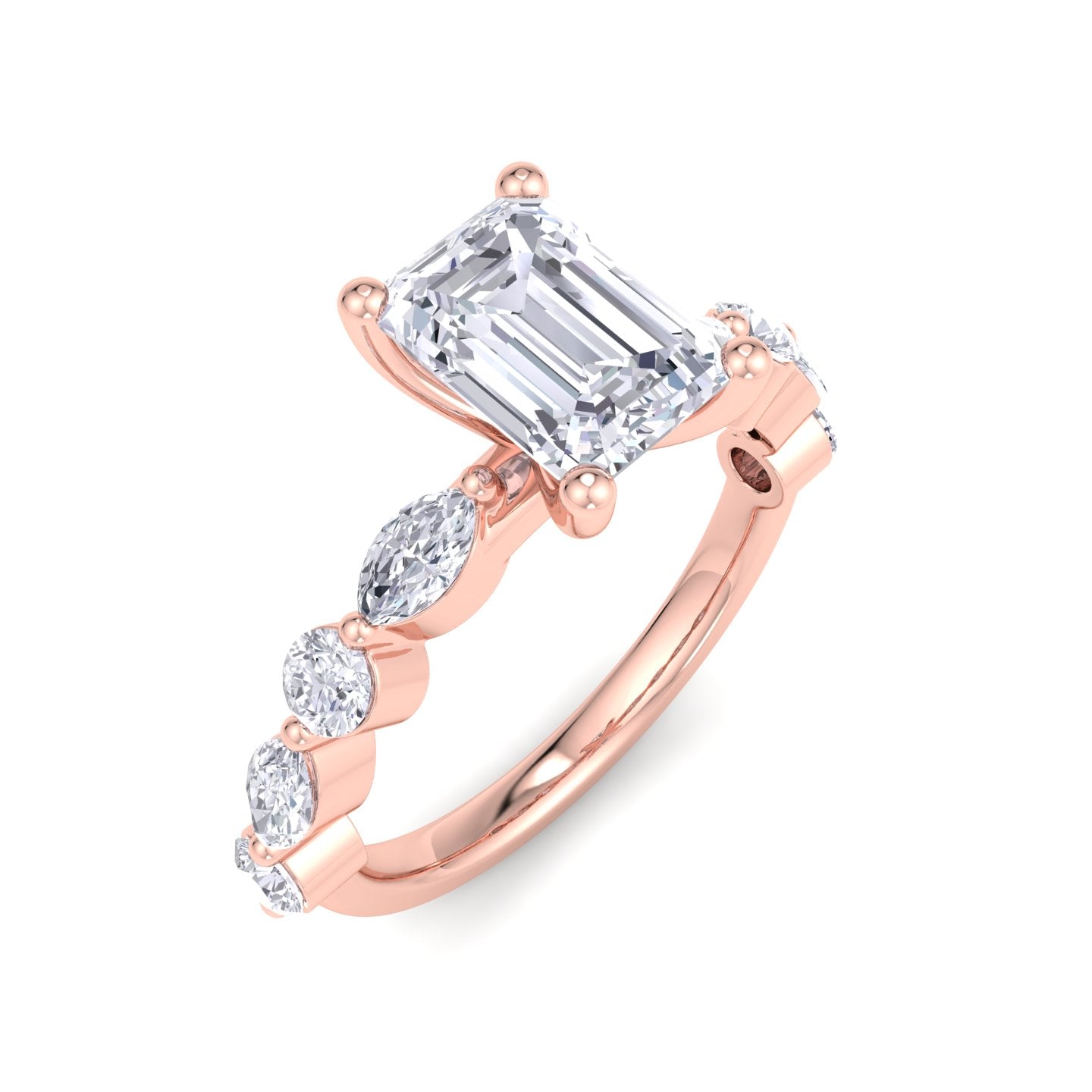 florence emerald diamond ring