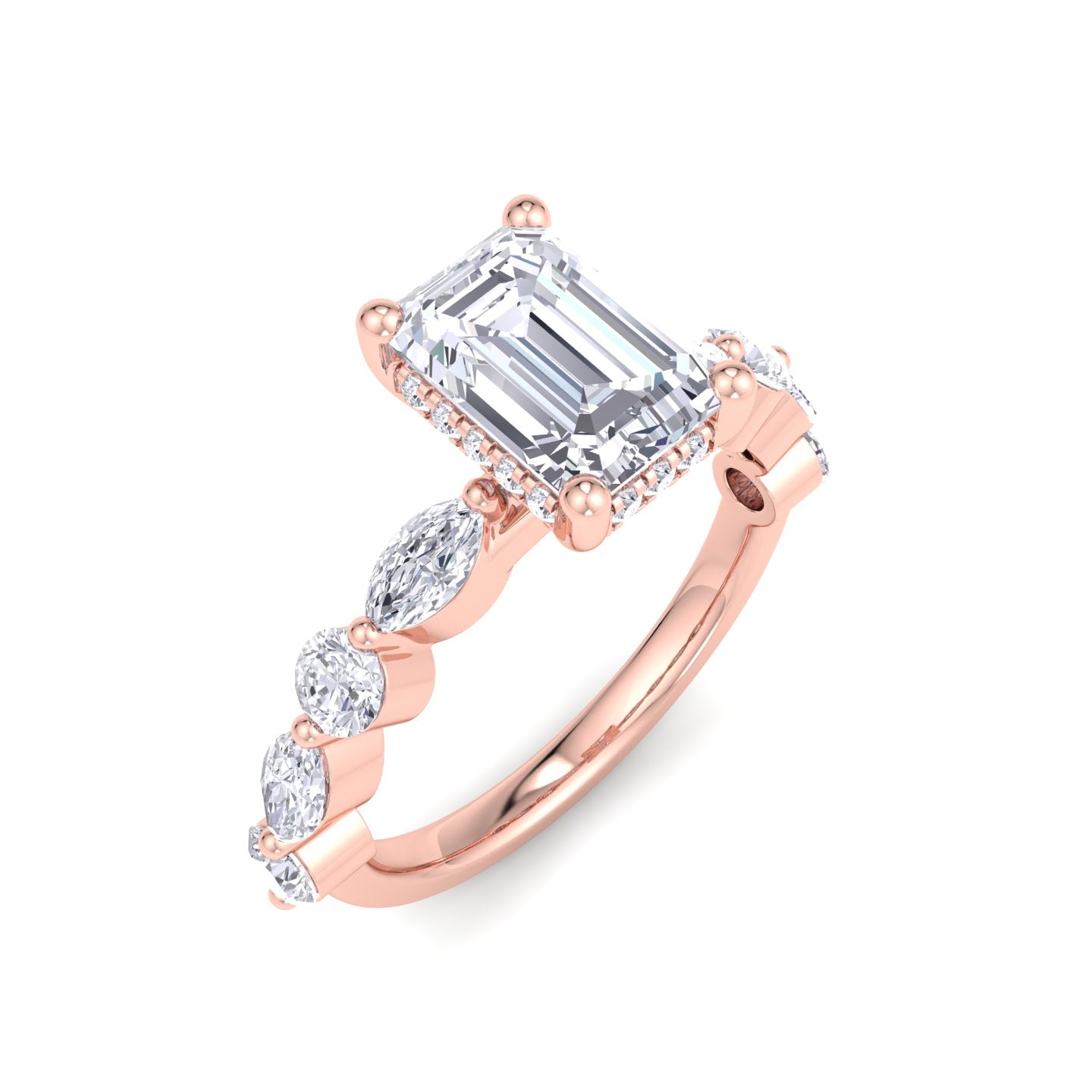 florence plus emerald diamond ring