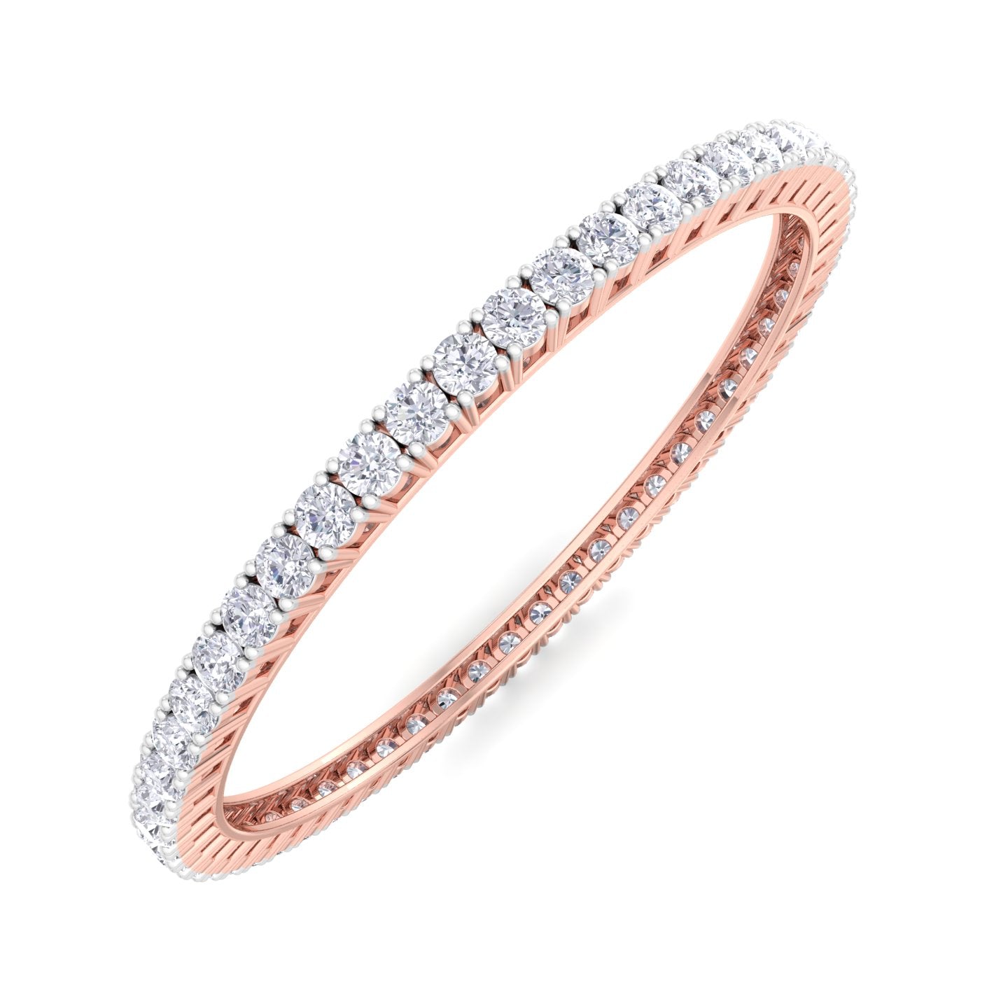 20 pointer round cut lab grown diamond bangle
