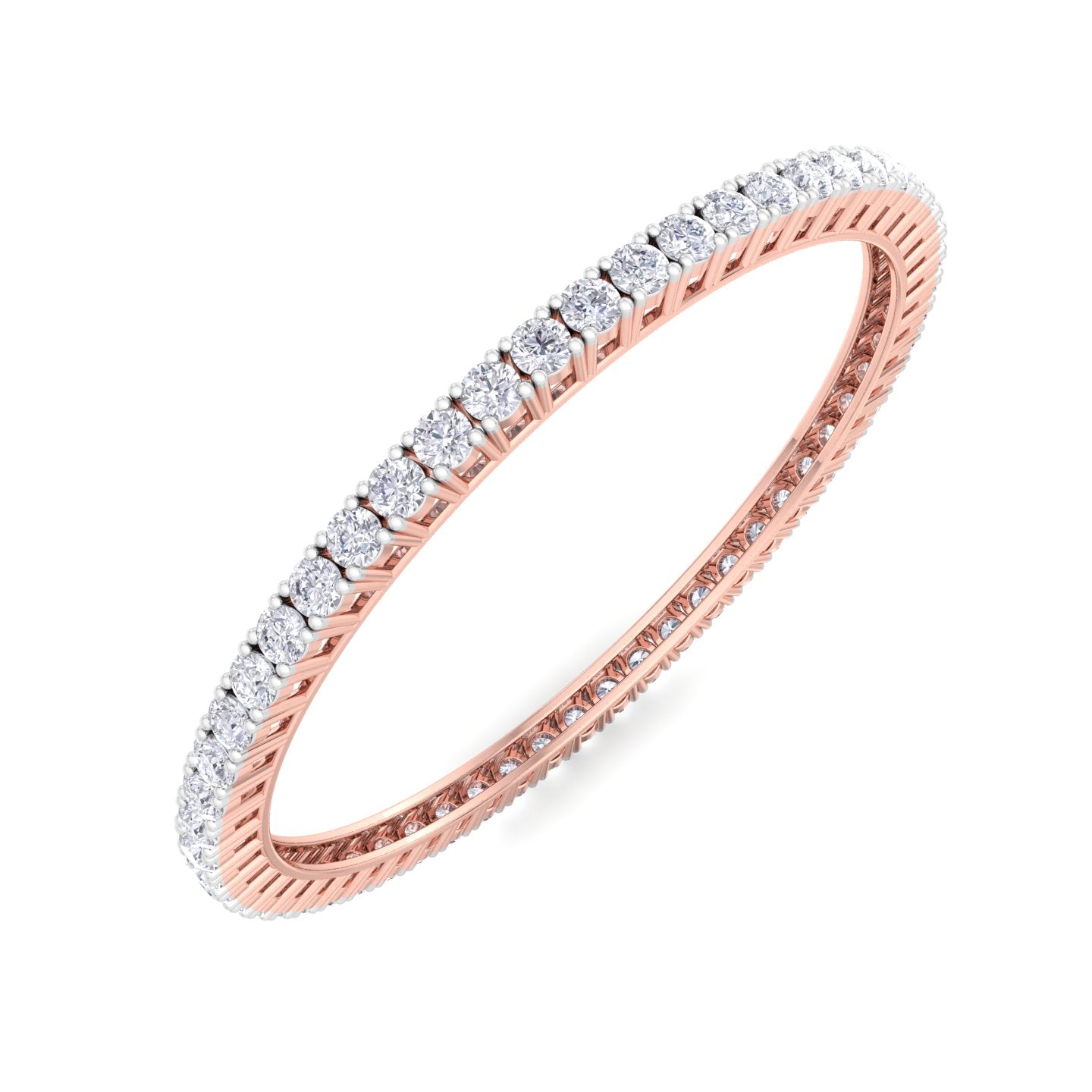 15 pointer round cut lab grown diamond bangle
