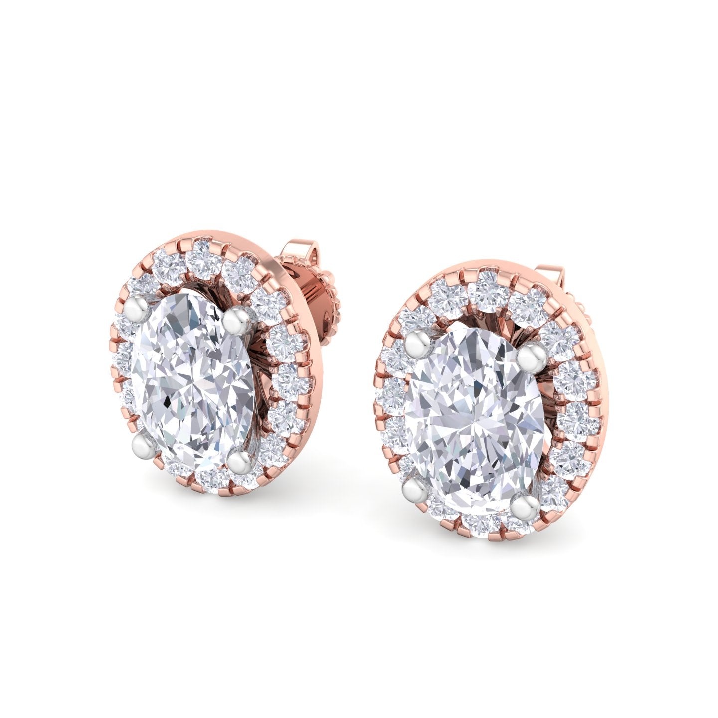 detachable oval solitaire earrings