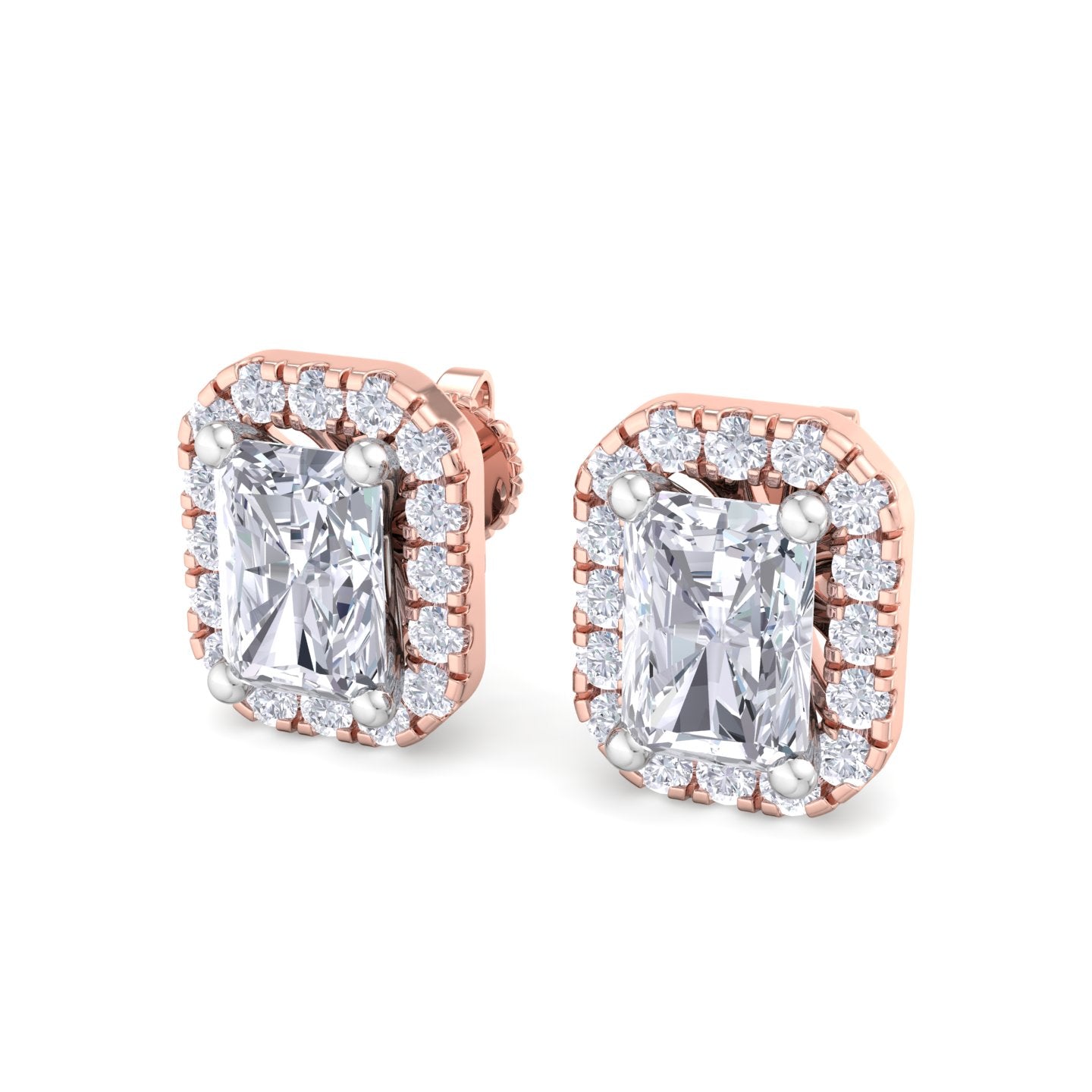 detachable radiant solitaire earrings