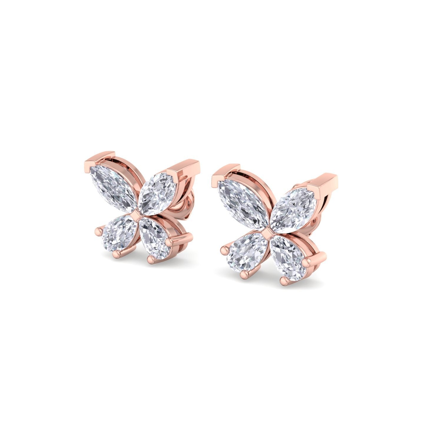 butterfly bloom diamond stud earrings