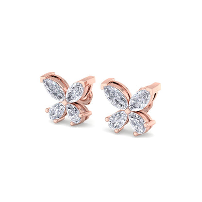 Butterfly Bloom Diamond Stud Earrings