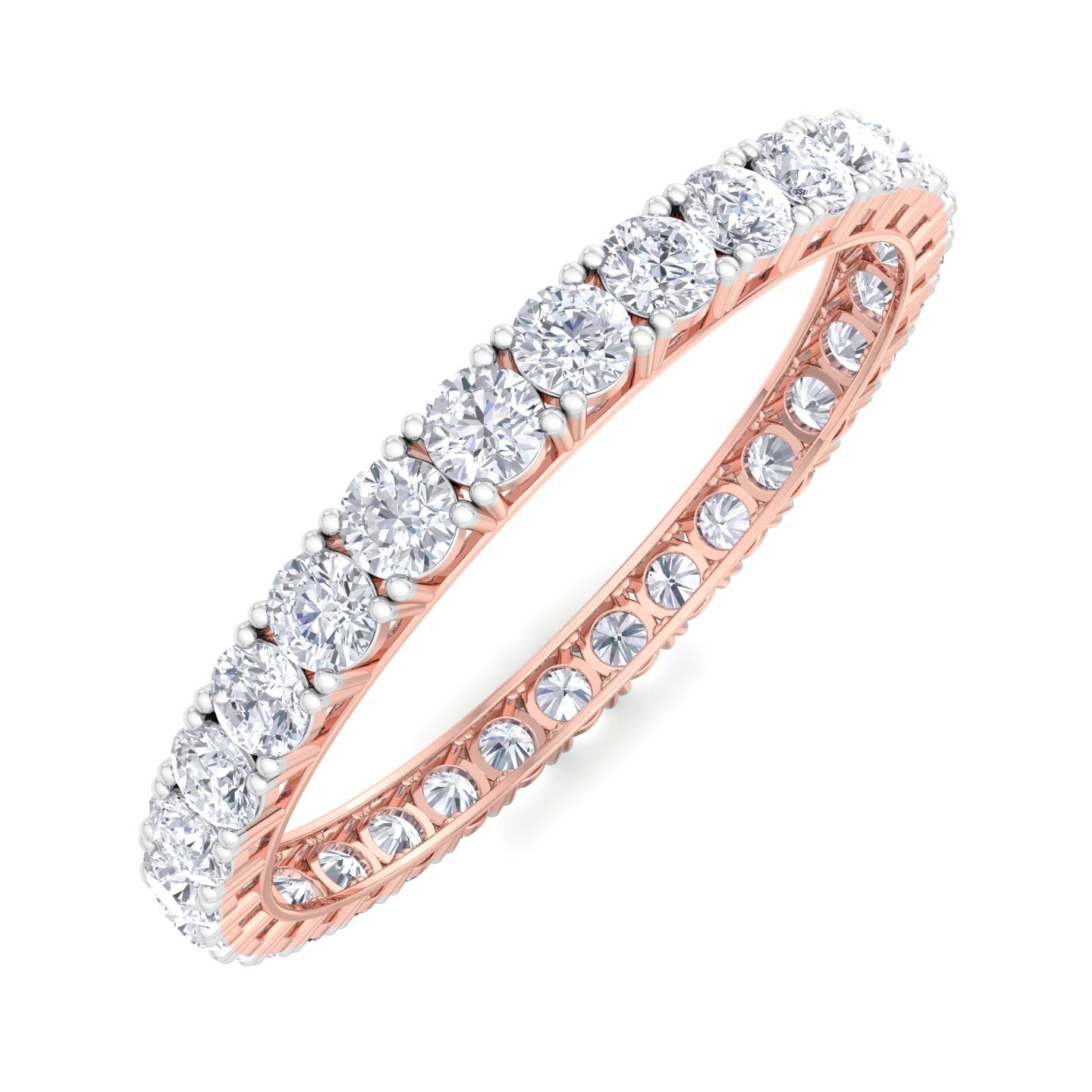 1 carat round cut lab grown diamond bangle