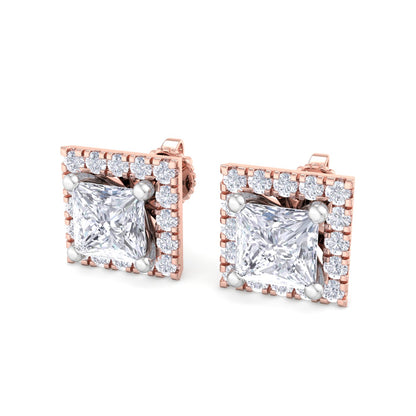 Detachable Princess Solitaire Earrings