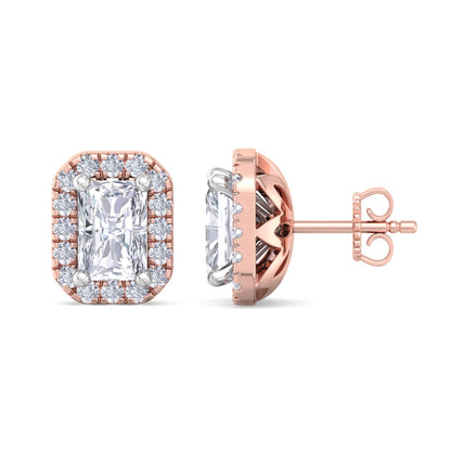 Detachable Radiant Solitaire Earrings