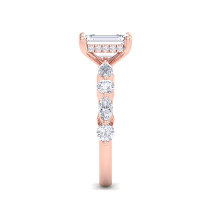Florence Plus Emerald Diamond Ring