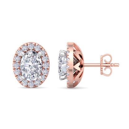 Detachable Oval Solitaire Earrings
