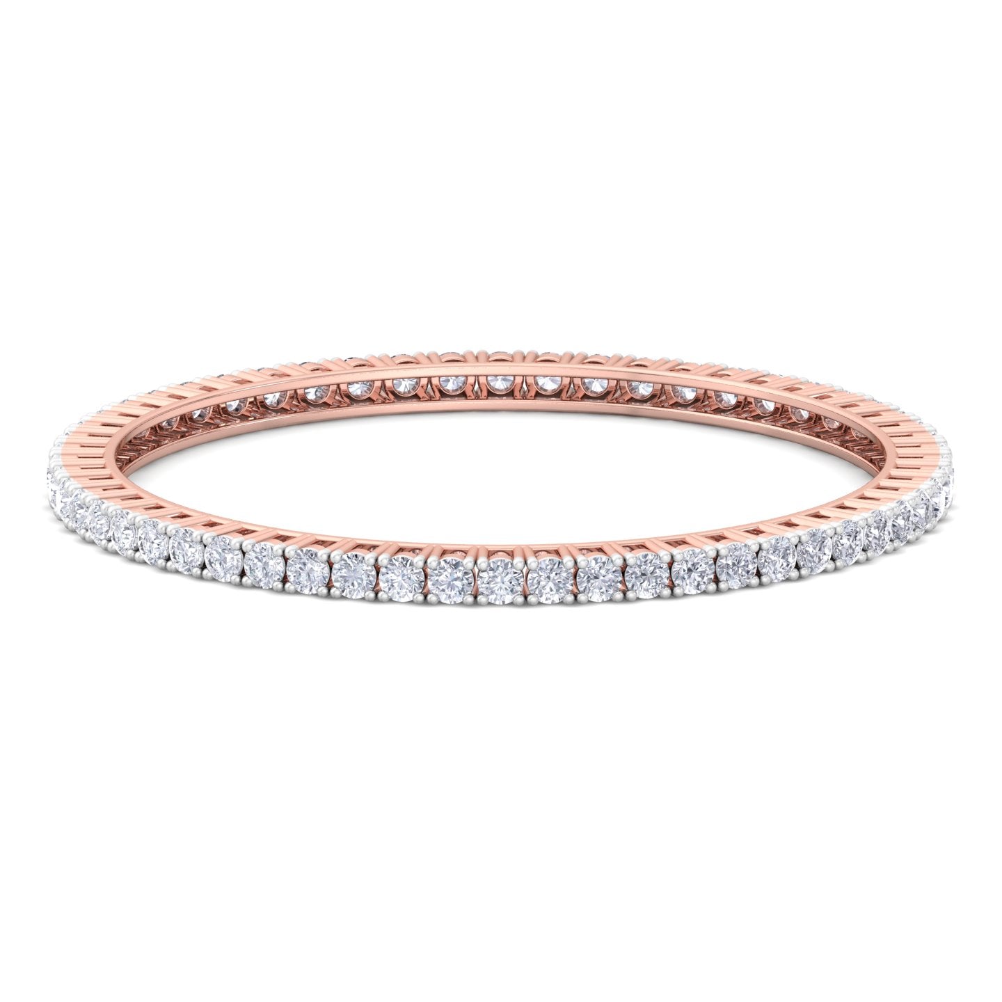 15 pointer round cut lab grown diamond bangle