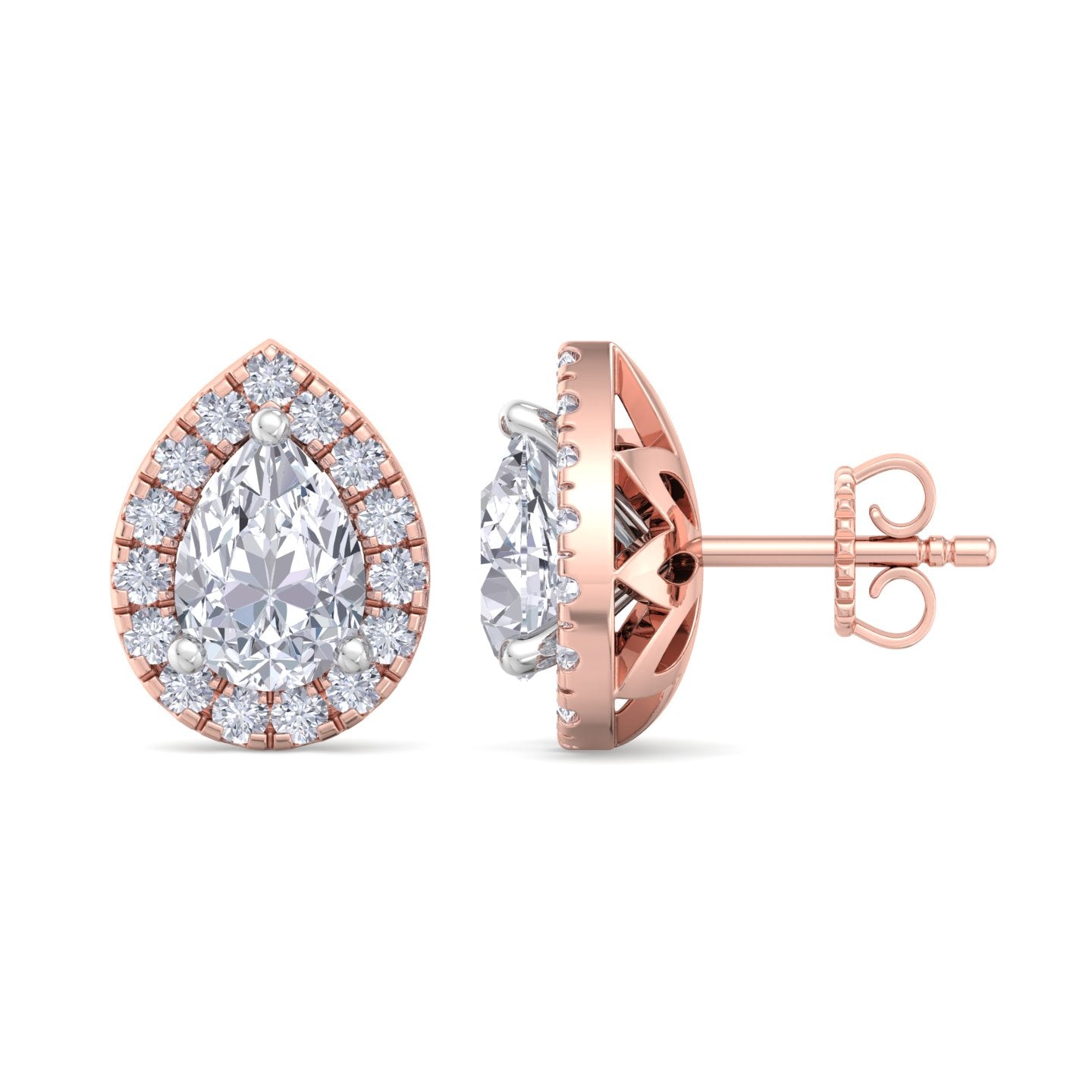 detachable pear solitaire earrings