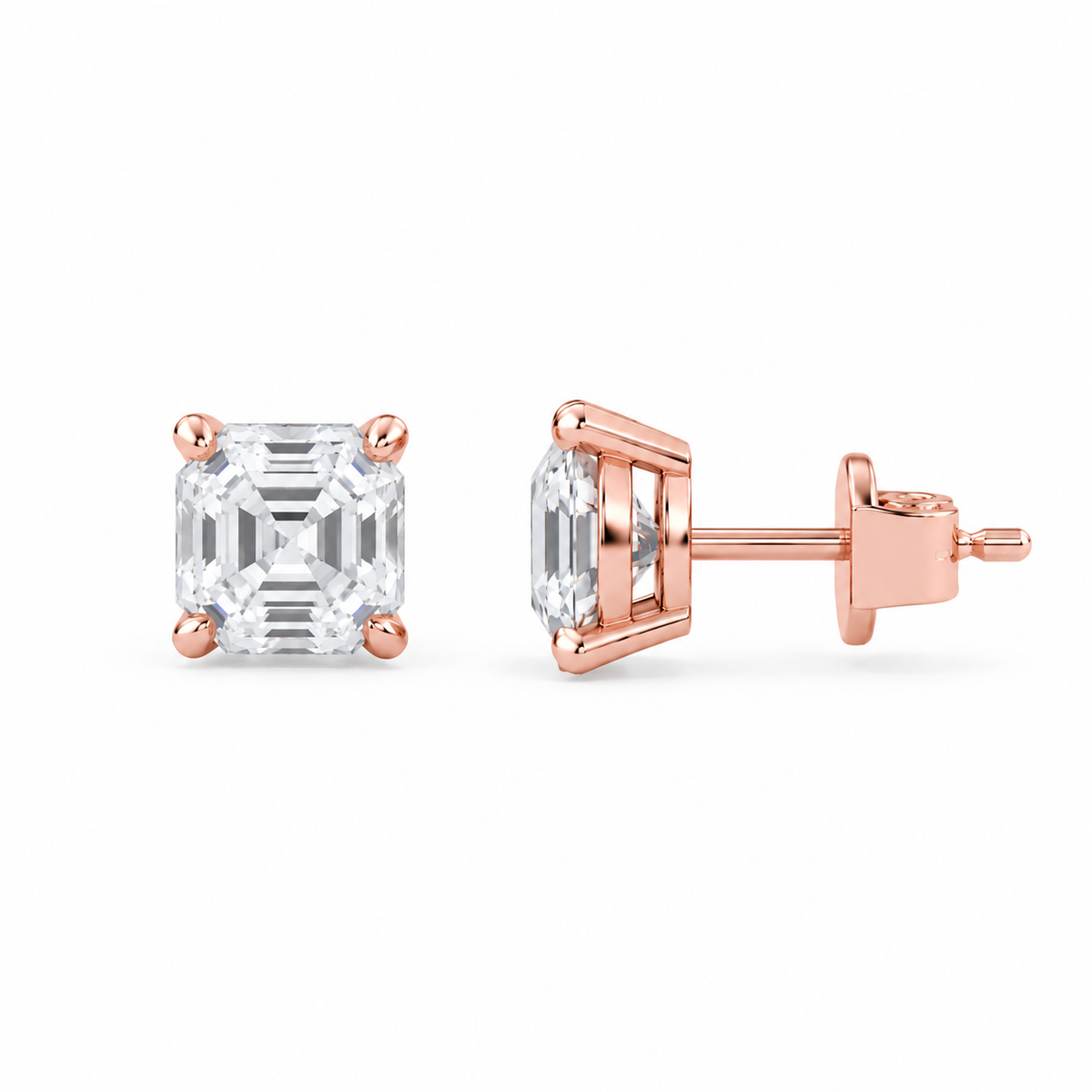 boucle d'oreille liberty en diamant rond 1 carat (0,5+0,5)