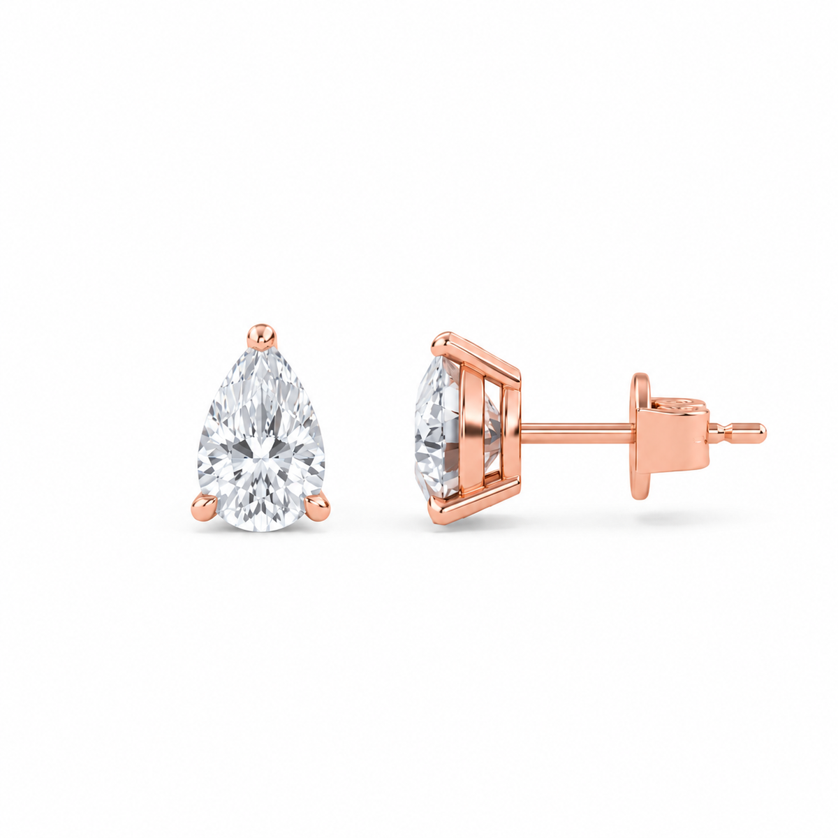 boucle d'oreille liberty en diamant rond 1 carat (0,5+0,5)