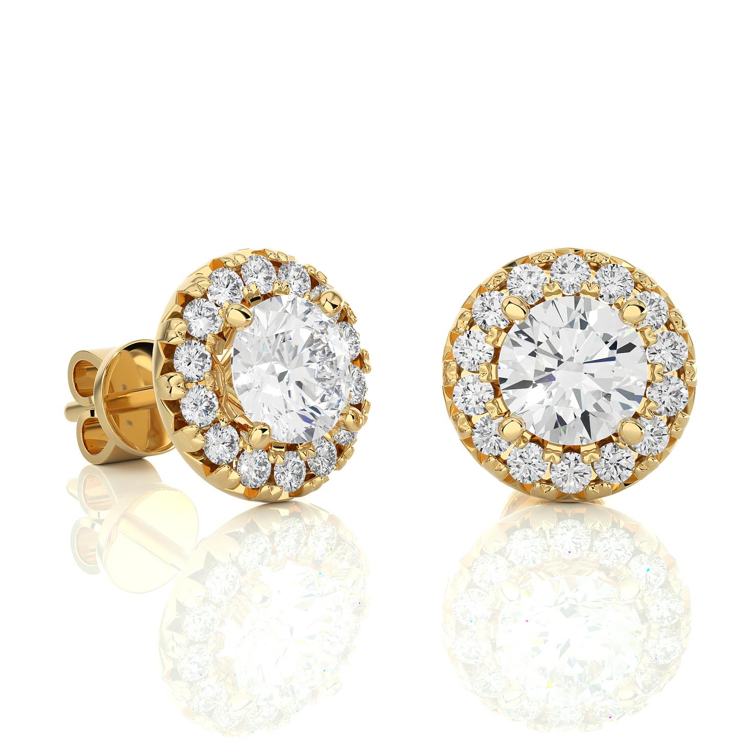 breeze round diamond earrings