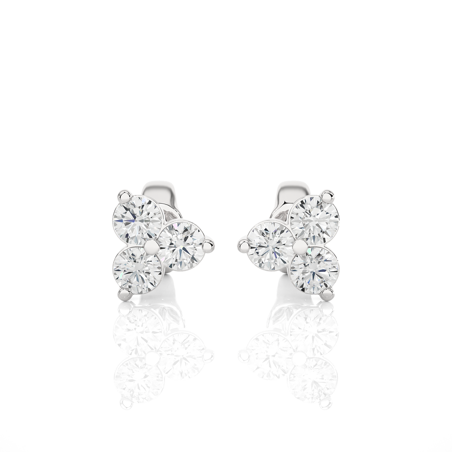 boucles d'oreilles aura en diamant rond