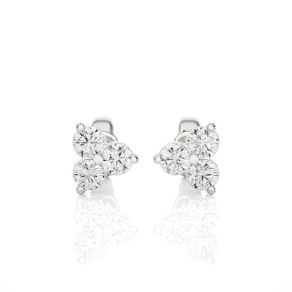 Boucles d'oreilles Aura en diamant rond