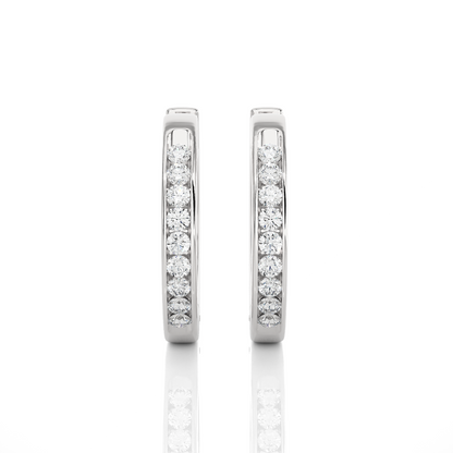 Boucles d'oreilles à breloques en diamant rond Lustre