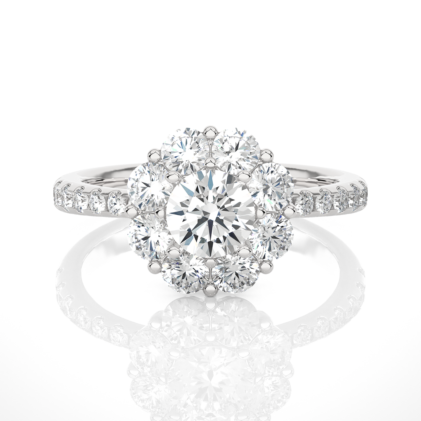 coronet round diamond ring