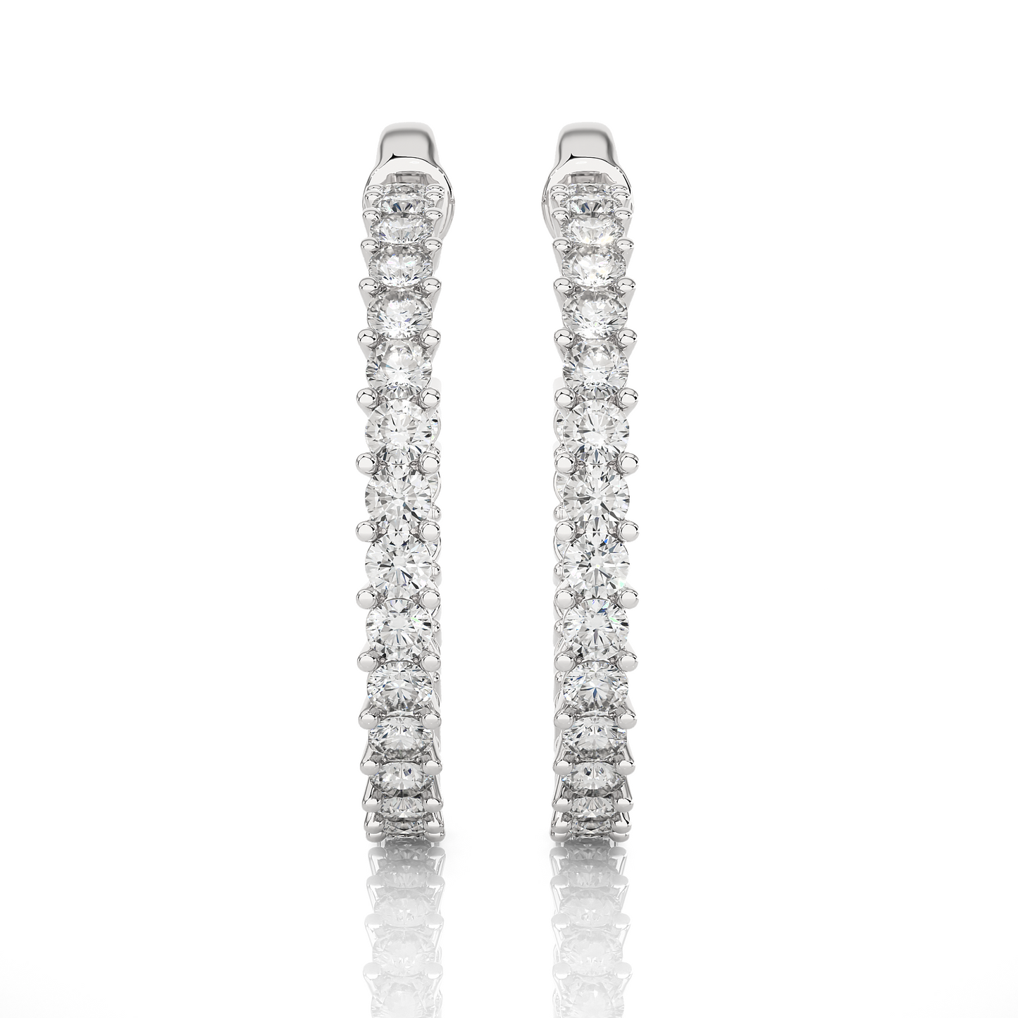 lustre round diamond earrings