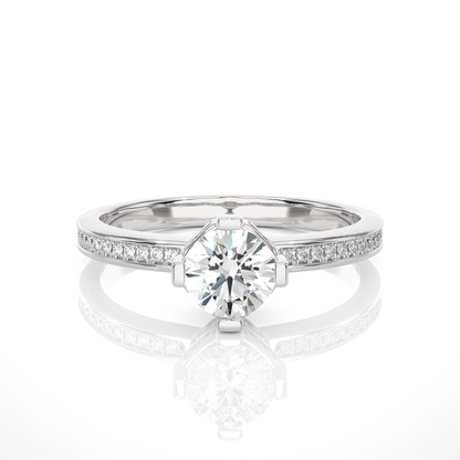 Majestic Crown Solitaire Diamond Ring